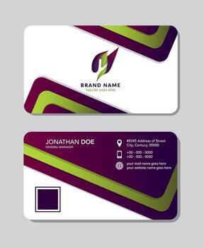 Business card design with logo and information vector