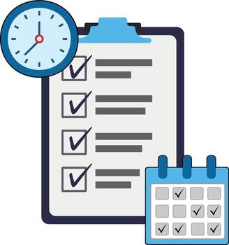 tarea administración y Planificación Lista de Verificación y calendario planificación diseño vector