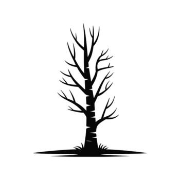 Sparse Tree Silhouette Illustration Minimalist Tree Design for Environmental Projects vector