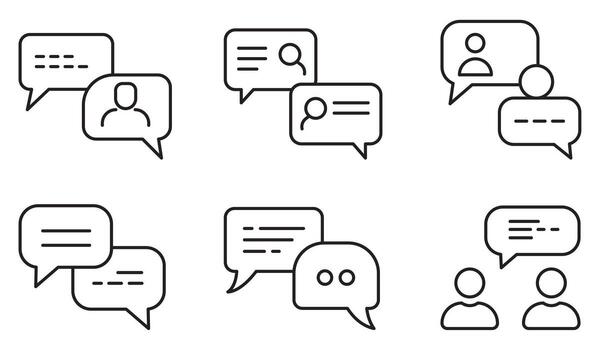 Chat Icon Set. Outline and Minimal Message Symbols for Communication, Social Media, and Messaging App vector
