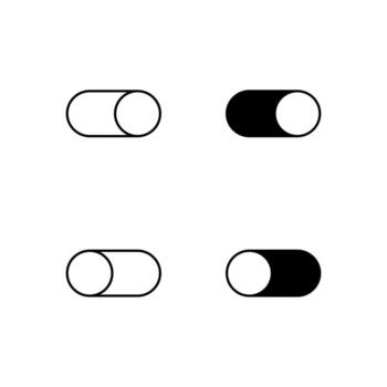 Toggle On and Toggle Off Icon Collection in Line and Solid Style vector