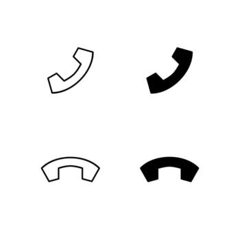 digital plataforma teléfono y llamada final glifo y línea icono paquete vector