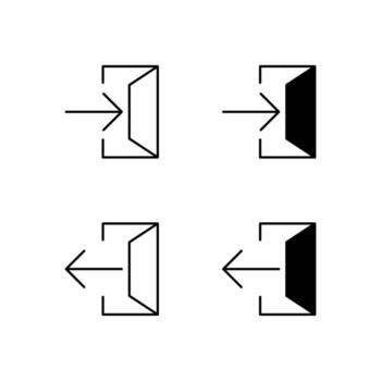 digital plataforma iniciar sesión y cerrar sesión glifo y línea icono paquete vector