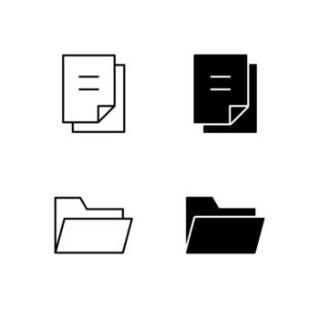 digital plataforma archivo y carpeta glifo y línea icono paquete vector