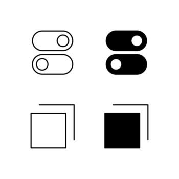 web tablero cambiar y lengüeta íconos en mezclado línea y sólido vector