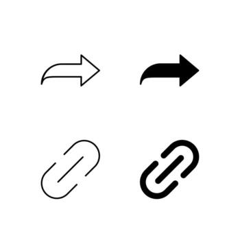 Web Dashboard Share and Link Icons in Mixed Line and Solid vector