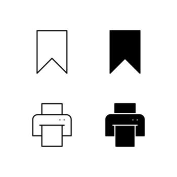 digital plataforma salvar y impresión glifo y línea icono paquete vector