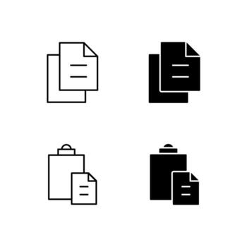 Mobile Application Copy and Paste Line and Solid Icons vector