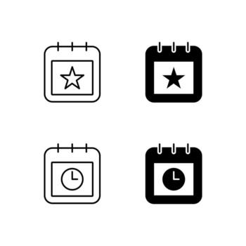 User Interface Event and Deadline Icons in Glyph and Line Variation vector