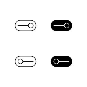 Web Dashboard Toggle On and Toggle Off Icons in Mixed Line and Solid vector
