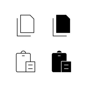 User Interface Copy and Paste Icons in Glyph and Line Variation vector