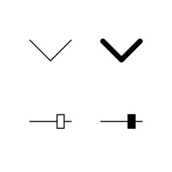 Dropdown and Slider Icon Collection in Line and Solid Style vector