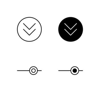 Web Dashboard Dropdown and Slider Icons in Mixed Line and Solid vector