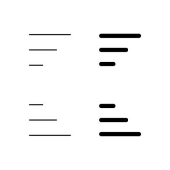 Sort Ascending and Sort Descending Icon Collection in Line and Solid Style vector