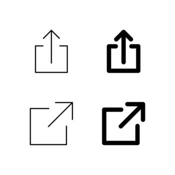 compartir y enlace icono colección en línea y sólido estilo vector