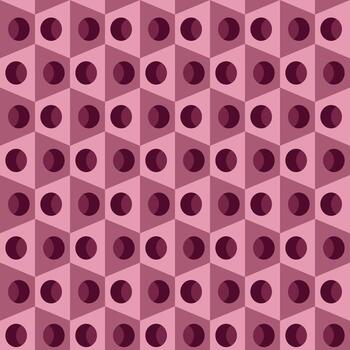 Geometric Seamless Triangle Sphere Repeat Pattern in Pink Hues Background vector