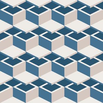 Isometric Stacked Box Cube Seamless Repeating Design Illustration Pattern vector