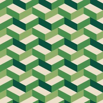 Isometric Herringbone Pattern in Shades of Green for Textile and Background vector