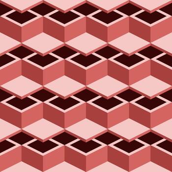 geométrico rojo embaldosado espejismo gráfico formas repitiendo modelo fondo de pantalla antecedentes vector