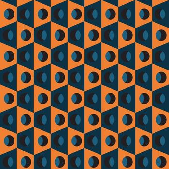 Modern Geometric Triangle and Circle Pattern Bold Color Repeat Background vector
