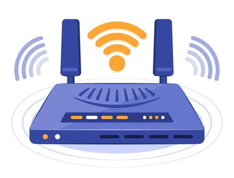 Wireless router with WiFi signal vector