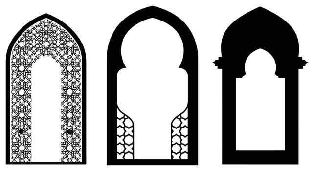 Gothic window frame vector