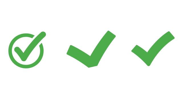 Three green check marks on a white background vector