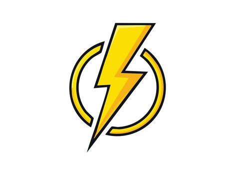 Yellow lightning bolt logo vector