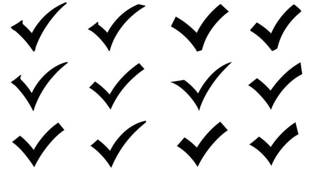 A set of check marks on a white background vector