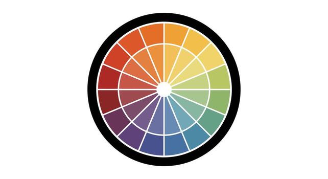 un circulo con un color rueda en el centrar vector