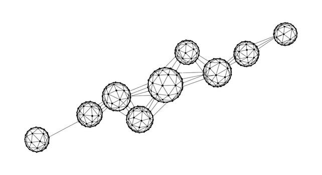 A diagram of a network with several circles vector