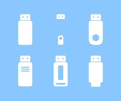 simple flashdisk icon collection design vector