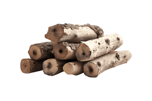 gestapeld logboeken met uniek boom schors patronen, geïsoleerd Aan transparant png