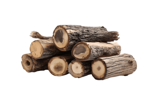 avvicinamento Visualizza di un' pila di log Di legno, isolato su trasparente sfondo png