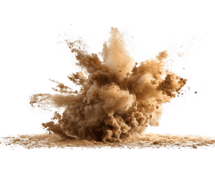 arena partículas explotando en el aire, aislado en transparente png