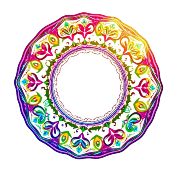 colorful circular frame with a colorful pattern on transparent background png
