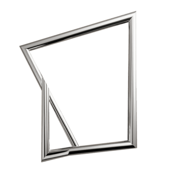 metallo vuoto telaio con un' piazza forma su un' trasparente sfondo png