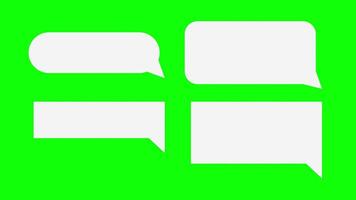 meddelande text bubbla animering popping ut på grön bakgrund video