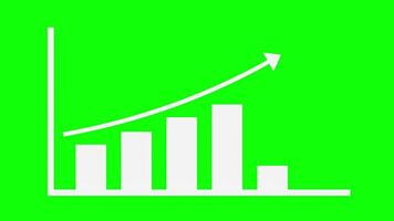 Rising Bar Chart Animation with Arrow on Green Background video