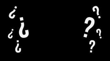 Question Marks Animation Appearing on Each Side of Transparent Background video