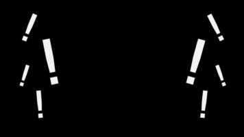 utrop märken animering visas på varje sida av transparent bakgrund video