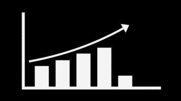 Rising Bar Chart Animation with Arrow on Transparent Background video