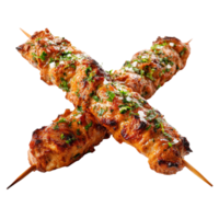 köstlich gegrillt Hähnchen Spieße vereinbart worden im quer Muster auf transparent Hintergrund png