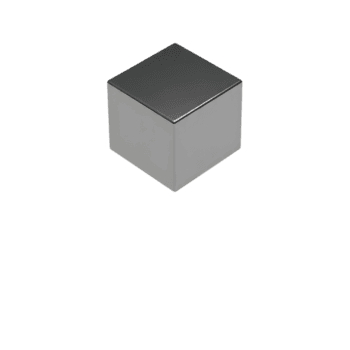 Minimal gray cube representing 3D geometric shape design and digital modeling simplicity png