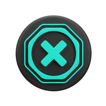 3d rendere di un' alzavola attraversare simbolo dentro un ottagonale telaio su un' nero circolare pulsante, isolato su trasparente sfondo png