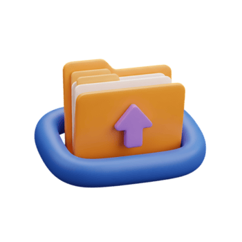 3d icono representando archivo subir o datos transferir, aislado en transparente antecedentes png