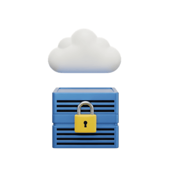 seguro nube almacenamiento con un bloqueado datos caja aislado en transparente antecedentes png