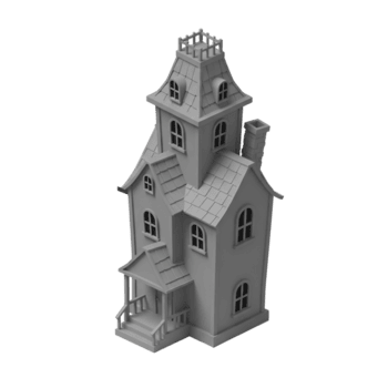 modelo casa arquitectura diseño representación de un escalofriante mansión con un torre y muchos ventanas diseño en transparente antecedentes png