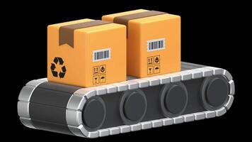 paket sortering 3d animation, alfa kanal, transparent bakgrund video