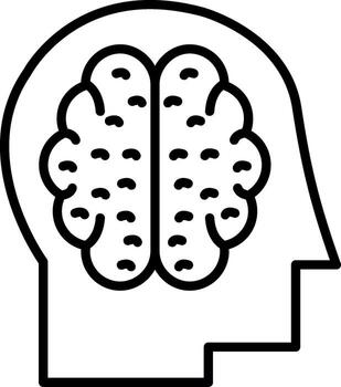 Brain Cognitive Processing Icon vector